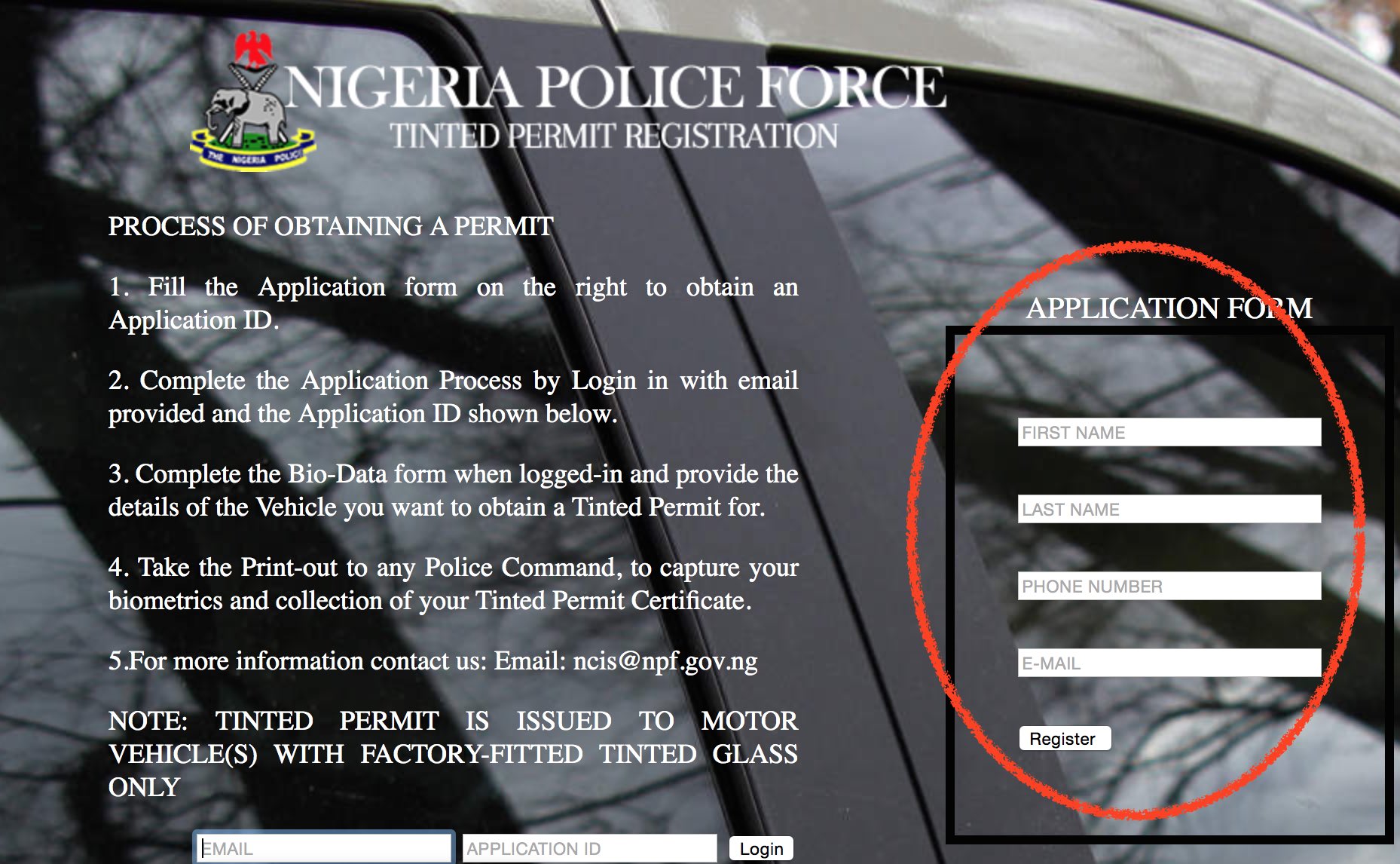 Requirements For Tinted Permit In Nigeria